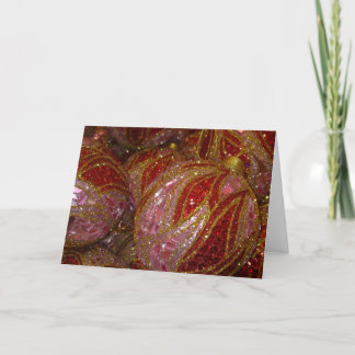 Glittering Luxury Christmas Balls Holiday Card