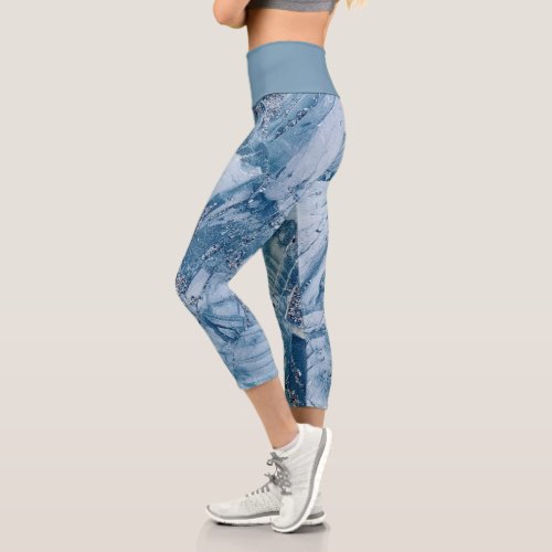 Glittering Marble  Capri Leggings