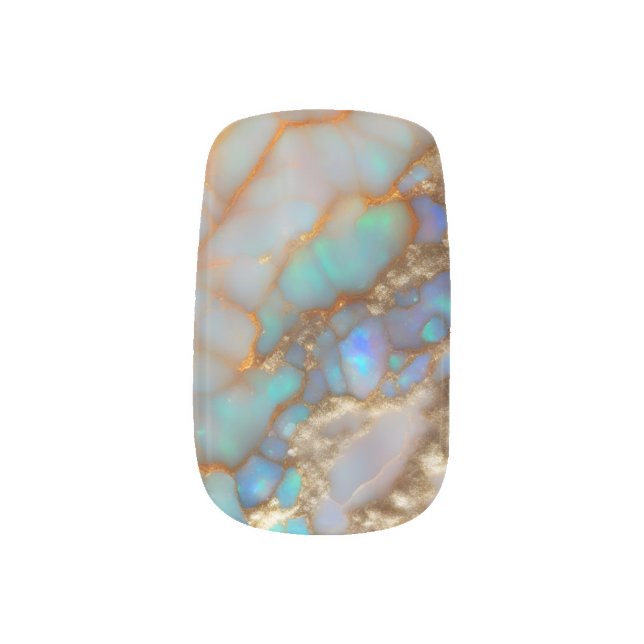 Glittering Opal Minx Nail Art (Left Thumb)