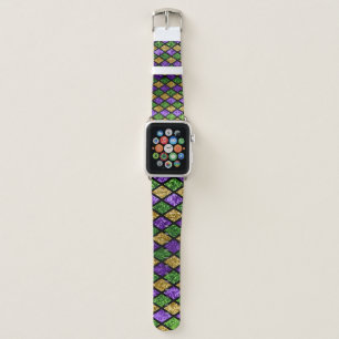 Glittering paillettes diamonds, festive background apple watch band