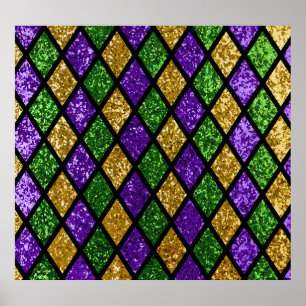 Glittering paillettes diamonds, festive background poster