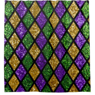 Glittering paillettes diamonds, festive background shower curtain