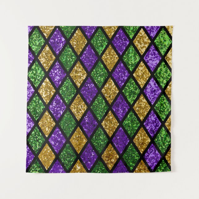 Glittering paillettes diamonds, festive background tapestry (Front)