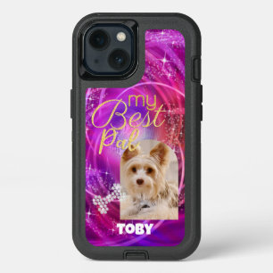 Glittering Pet Dog Photo Mangenta iPhone 13 Case