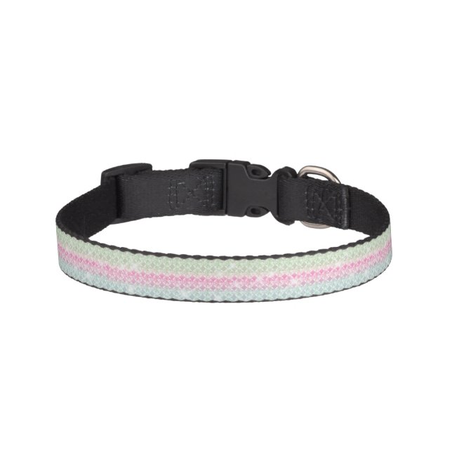 Glittering Pink Blue White Dog Collar (Front)
