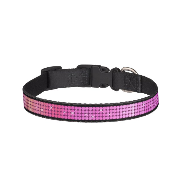 Glittering Pink Gradient Dog Collar (Front)