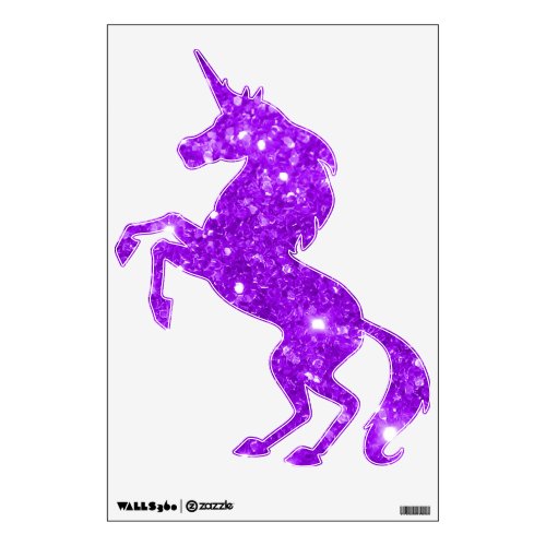 Glittering Purple Unicorn Wall Decal