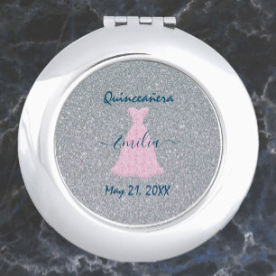 Glittering Quinceanera Commemoration Compact Mirro Mirror