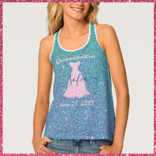 Glittering Quinceanera Commemoration Tank Top