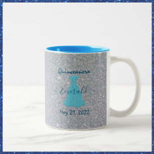 Glittering Quinceanera Commemoration Two-Tone Coffee Mug