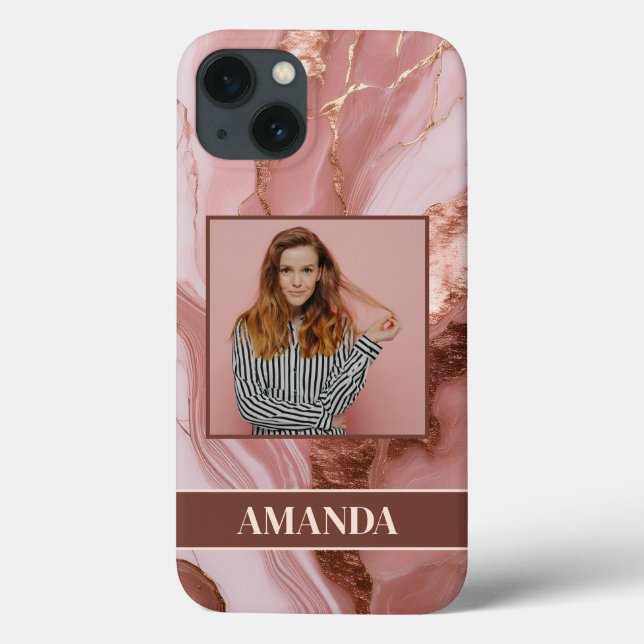 Glittering Rose Gold Elegance Photo Case-Mate iPhone Case (Back)