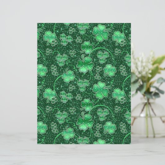 Glittering Shamrocks and Swirls ID289 (Standing Front)