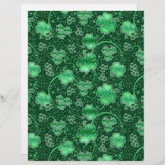 Glittering Shamrocks and Swirls ID289 (Front/Back)