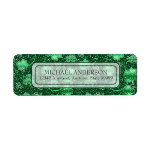Glittering Shamrocks and Swirls ID289 Label