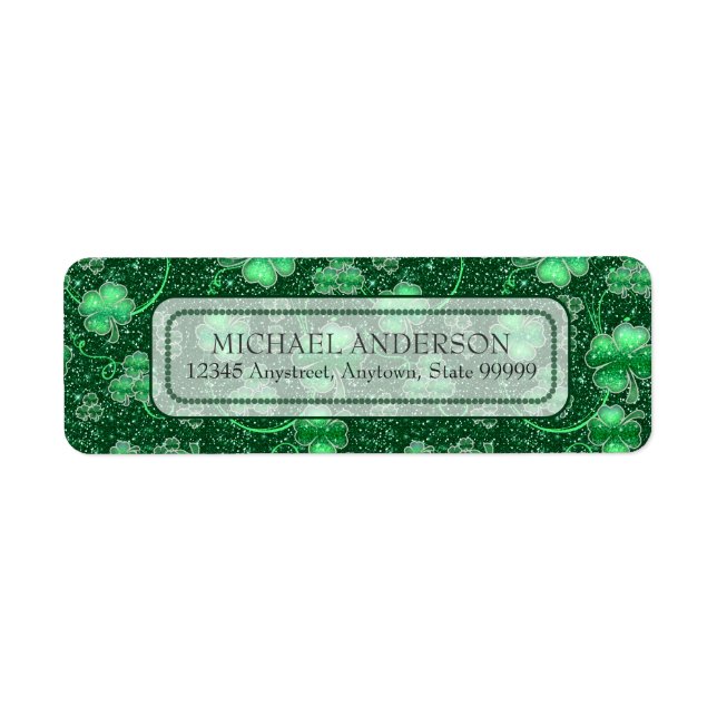 Glittering Shamrocks and Swirls ID289 Label (Front)