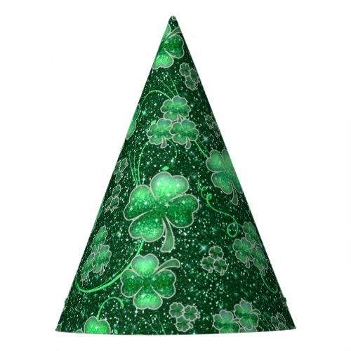 Glittering Shamrocks and Swirls ID289 Party Hat