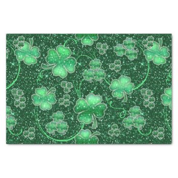 Glittering Shamrocks And Swirls Id289 Tissue Paper by arrayforcards at Zazzle