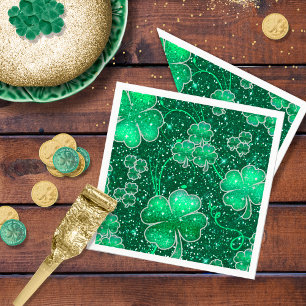 Glittering Shamrocks Pattern ID289 Napkins