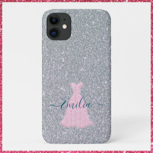 Glittering Silver Pink Gown iPhone 11 Case