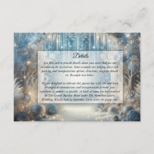 Glittering Snowy Forest Wedding Enclosure Card
