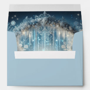 Glittering Snowy Forest Wedding Envelope
