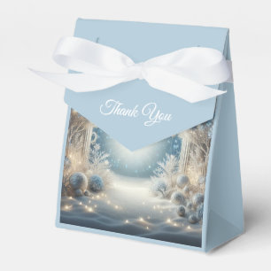 Glittering Snowy Forest Wedding Favor Boxes