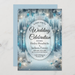 Glittering Snowy Forest Wedding Invitation