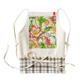 Glittering Spring Floral Tapestry Zazzle HEART Apron