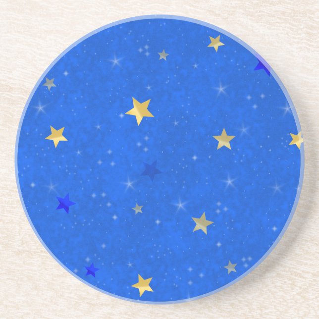 Glittering star celestial drink coaster (Front)