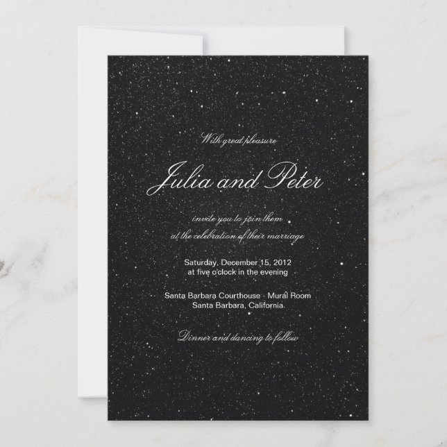 Glittering Star Light Wedding Invitation (Front)