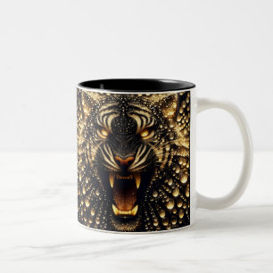 Glittering Tiger  Two-Tone Coffee Mug