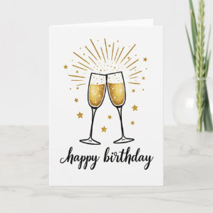 Glittering Toast Birthday Card