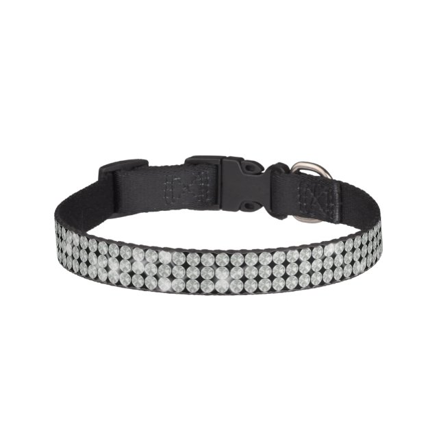 Glittering White Diamond Dog Collar (Front)