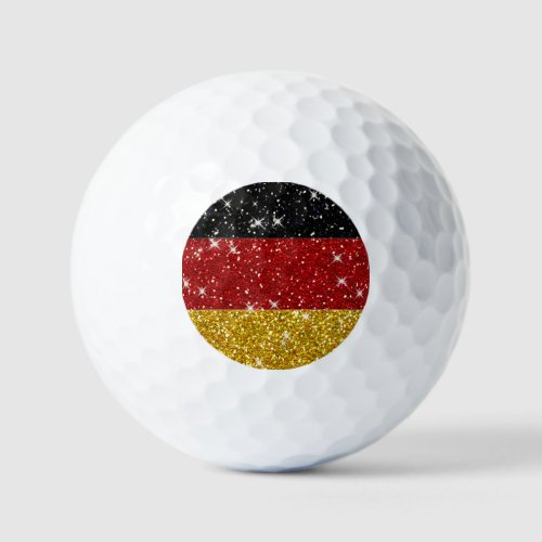 Glitters Germany Flag with Sparkles Golf Balls