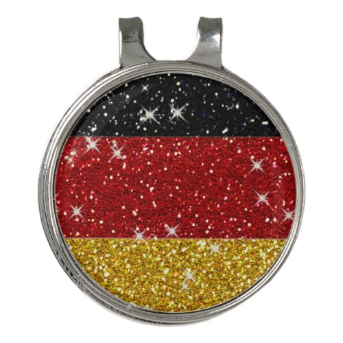 Glitters Germany Flag with Sparkles Golf Hat Clip