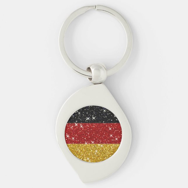 Glitters Germany Flag with Sparkles Keychain (Front)