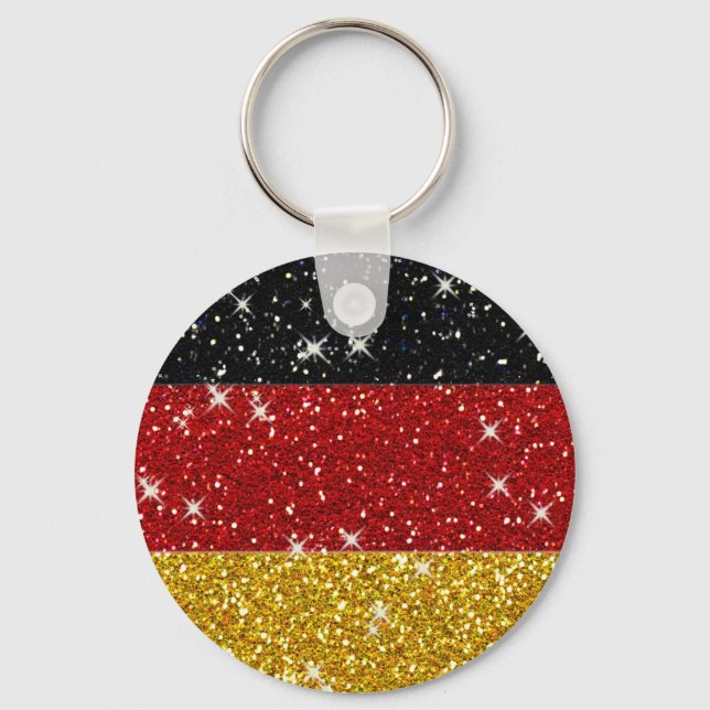 Glitters Germany Flag with Sparkles Keychain (Front)