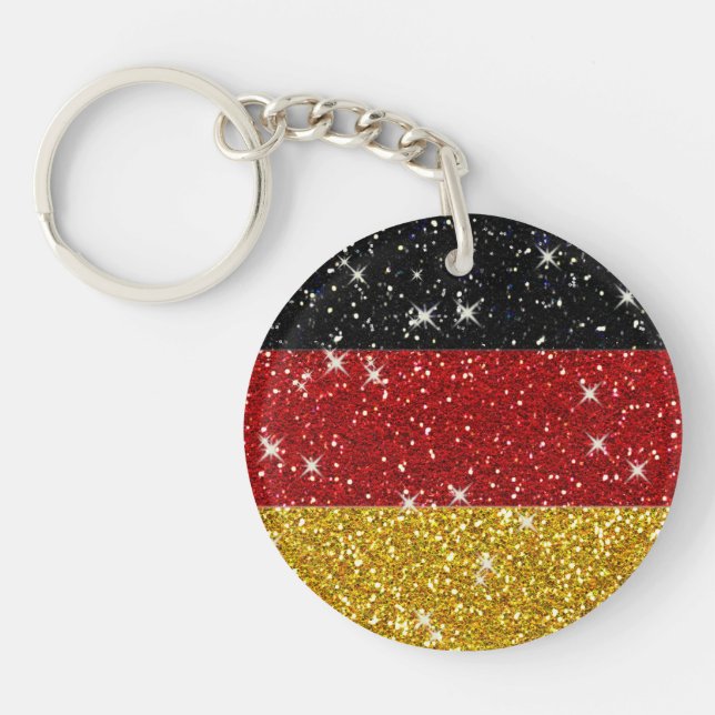 Glitters Germany Flag with Sparkles Keychain (Front)