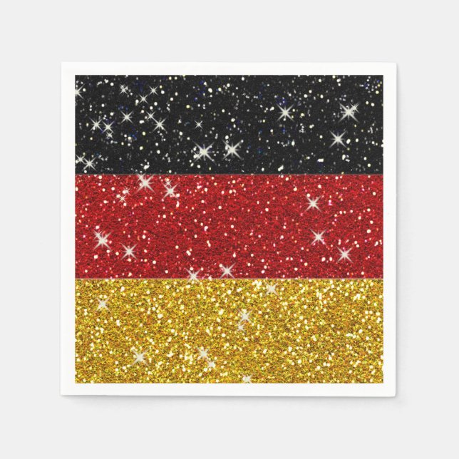 Glitters Germany Flag with Sparkles Napkins (Front)