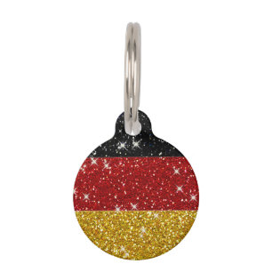Glitters Germany Flag with Sparkles Pet Tag