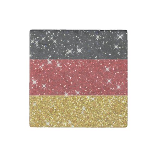 Glitters Germany Flag with Sparkles Stone Magnet