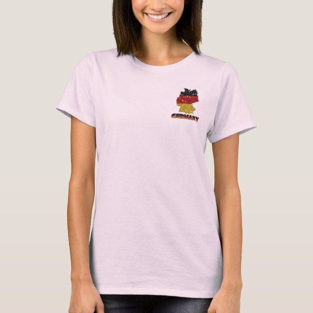 Glitters Germany Flag with Sparkles T-Shirt (Front)
