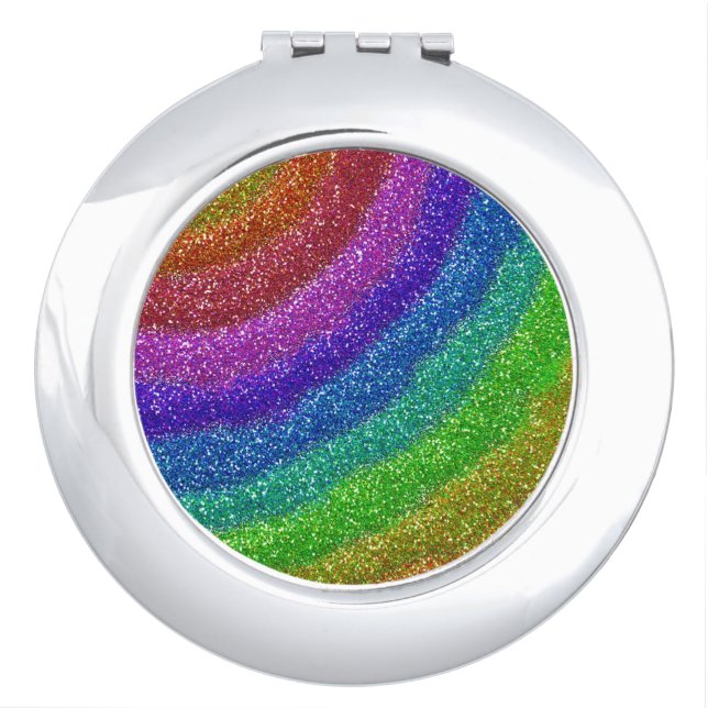 Glitters Rainbow Compact Mirror (Front)