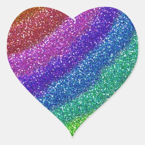 Glitters Rainbow Heart Sticker