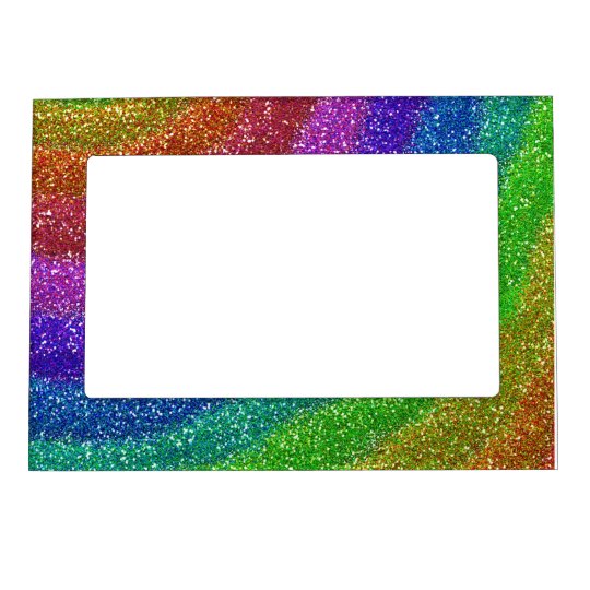 Glitters Rainbow Magnetic Photo Frame | Zazzle.com