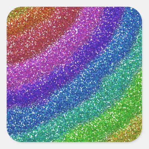 Glitters Rainbow Square Sticker