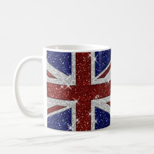 Glitters Shiny Sparkle Union Jack Flag Coffee Mug