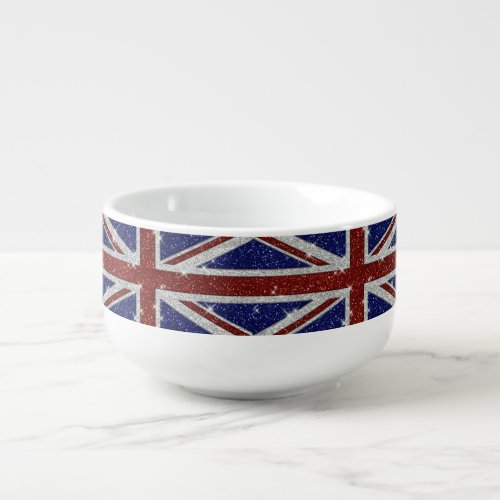 Glitters Shiny Sparkle Union Jack Flag Soup Mug