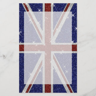 Glitters Shiny Sparkle Union Jack Flag Stationery