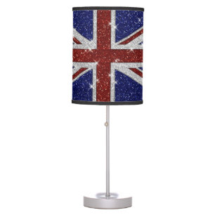 Glitters Shiny Sparkle Union Jack Flag Table Lamp